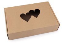 Papierová krabica s priehľadom - srdce